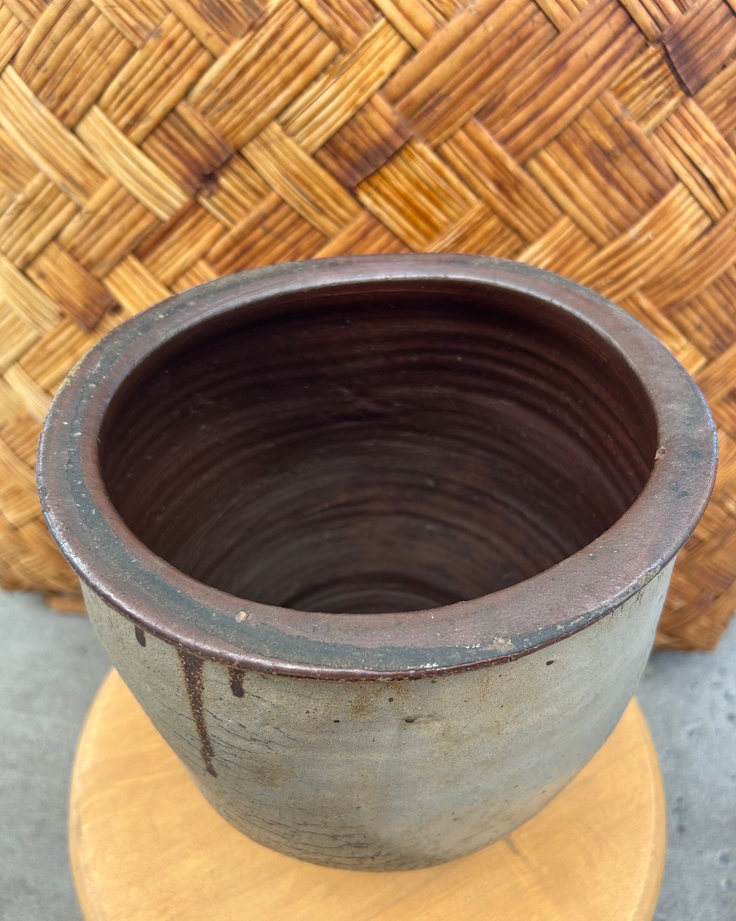Crackle Glaze Studio Pottery Pot