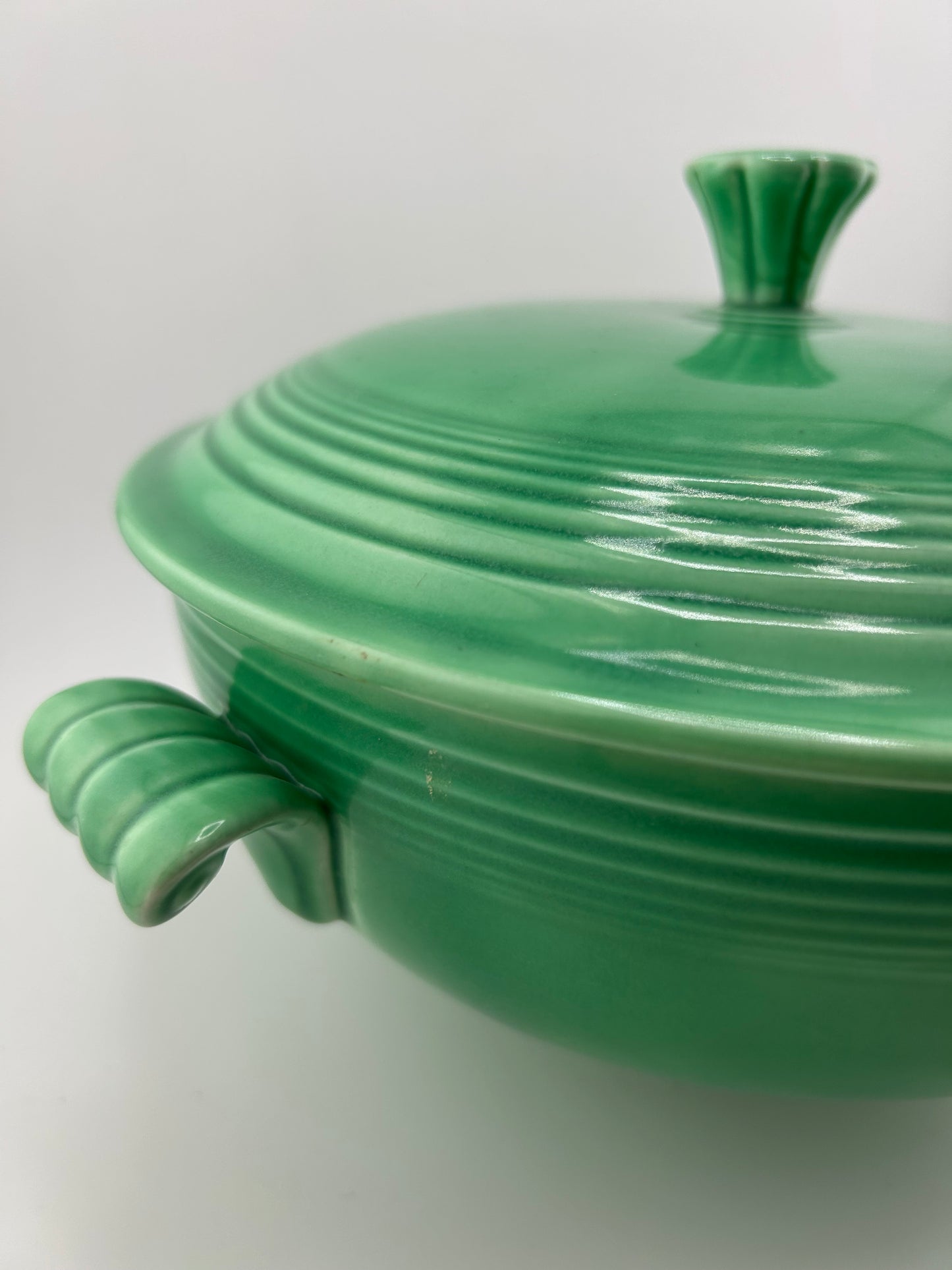 Vintage Fiestaware Green Covered Casserole
