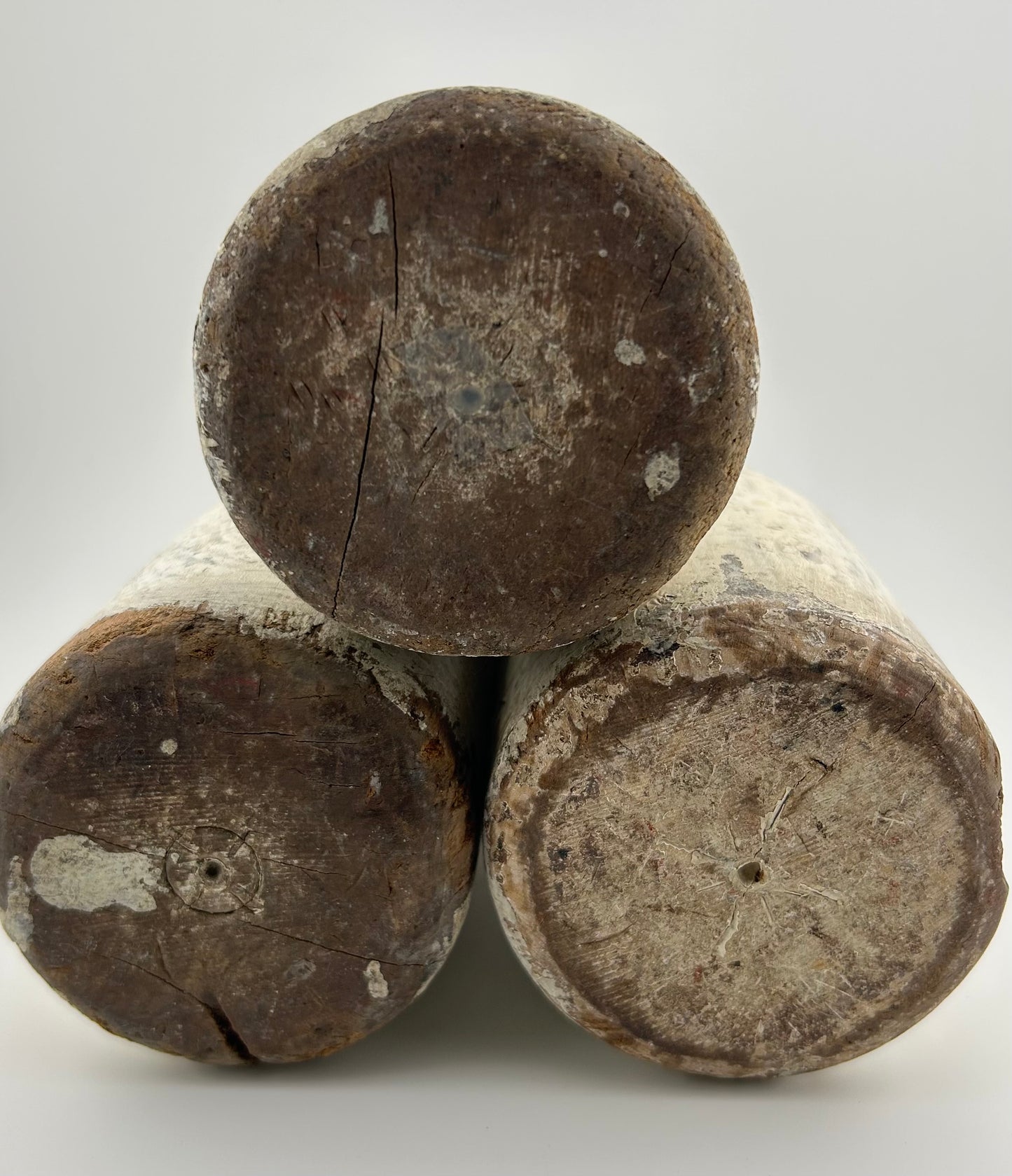 Antique Wood Carnival Milk Bottles (Set of 3)