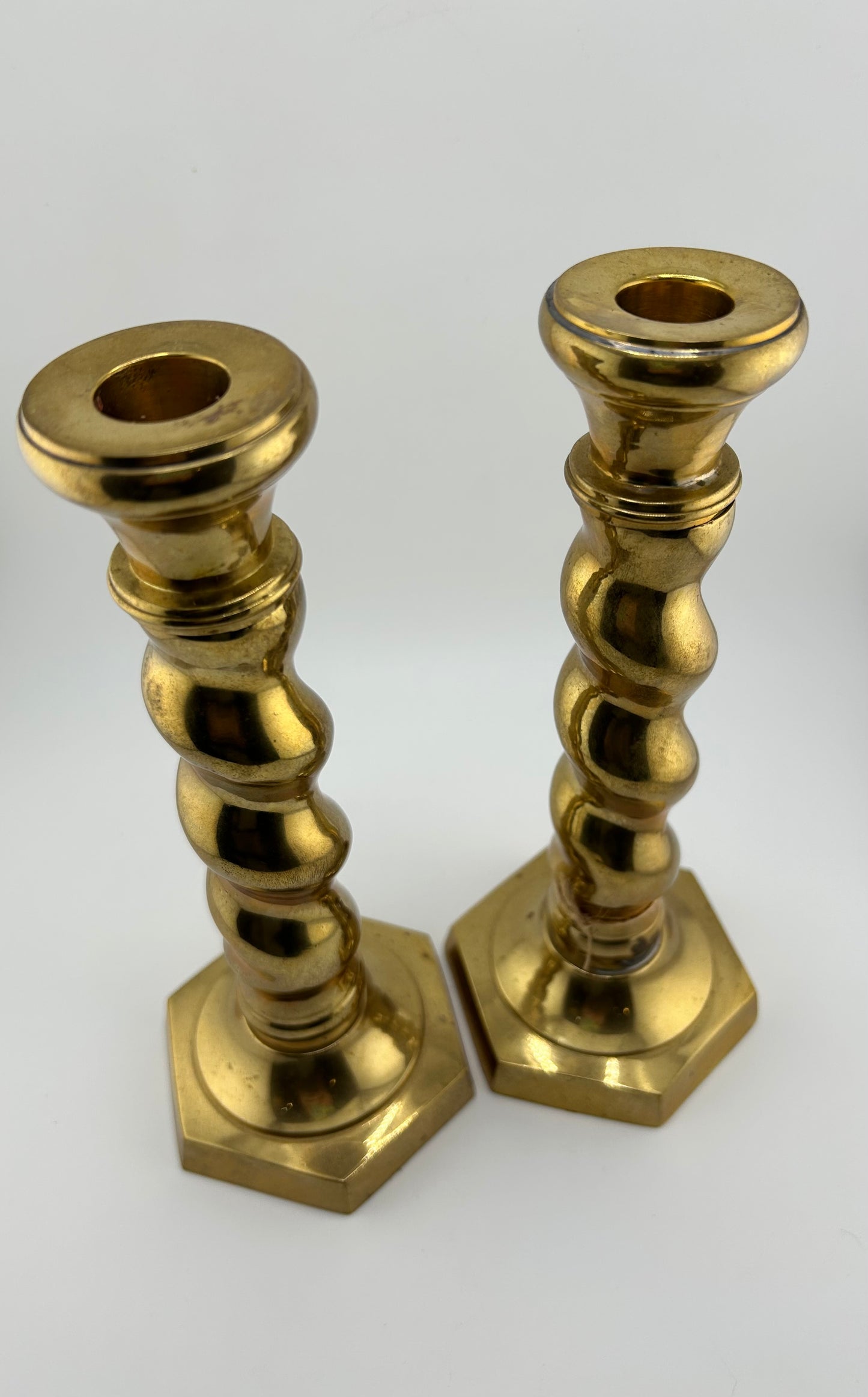 Andrea by Sadek Brass Candleholder Pair