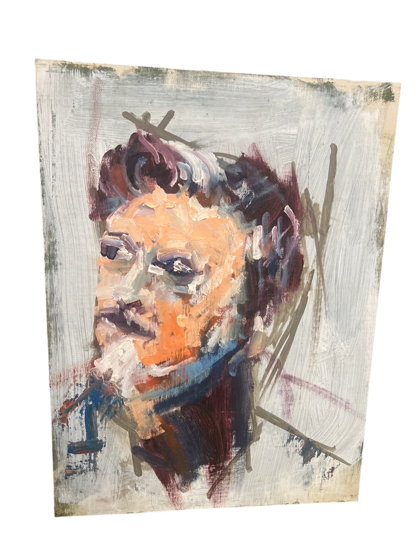 Abstract Male Portrait on Board Unframed