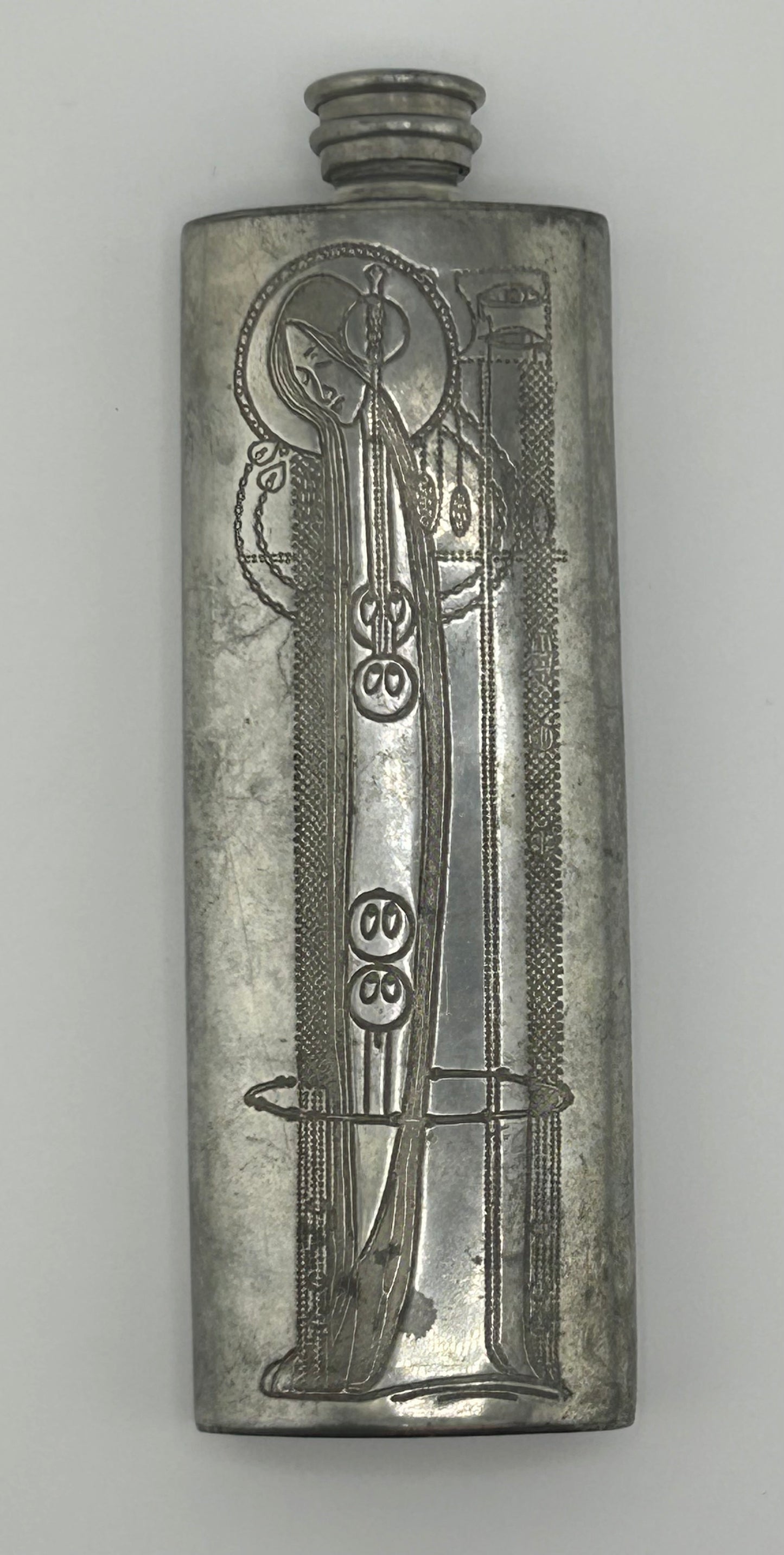 Charles Rennie Mackintosh Pewter Hip Flask