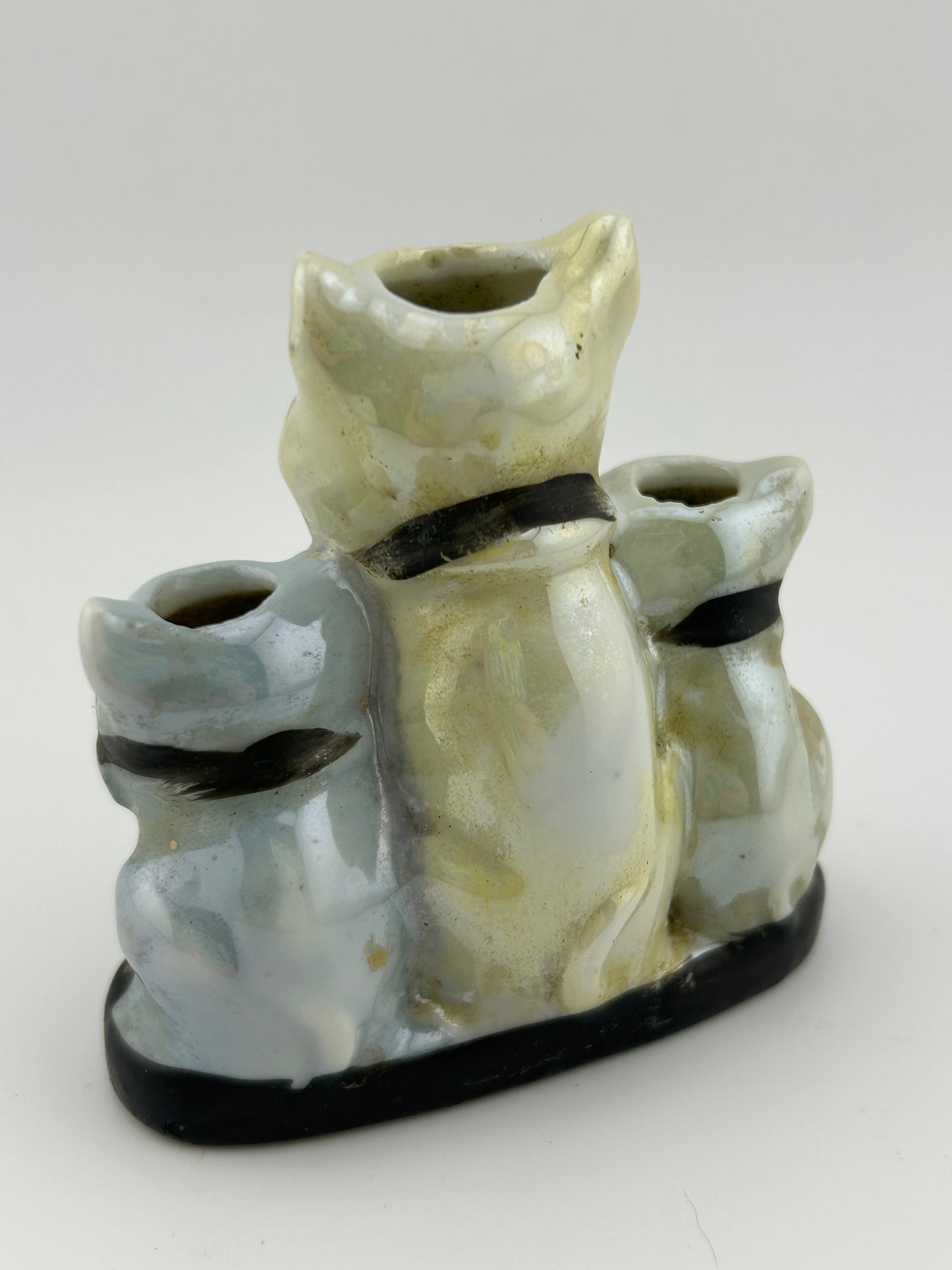 Lustreware Cat Trio Bud Vase