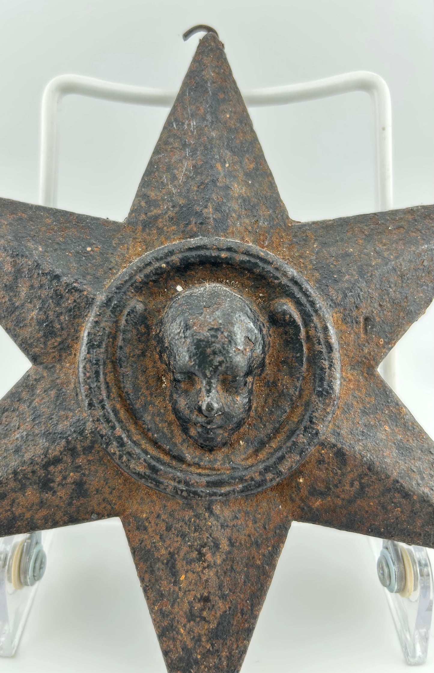 Six Point Cast Iron Star with Face