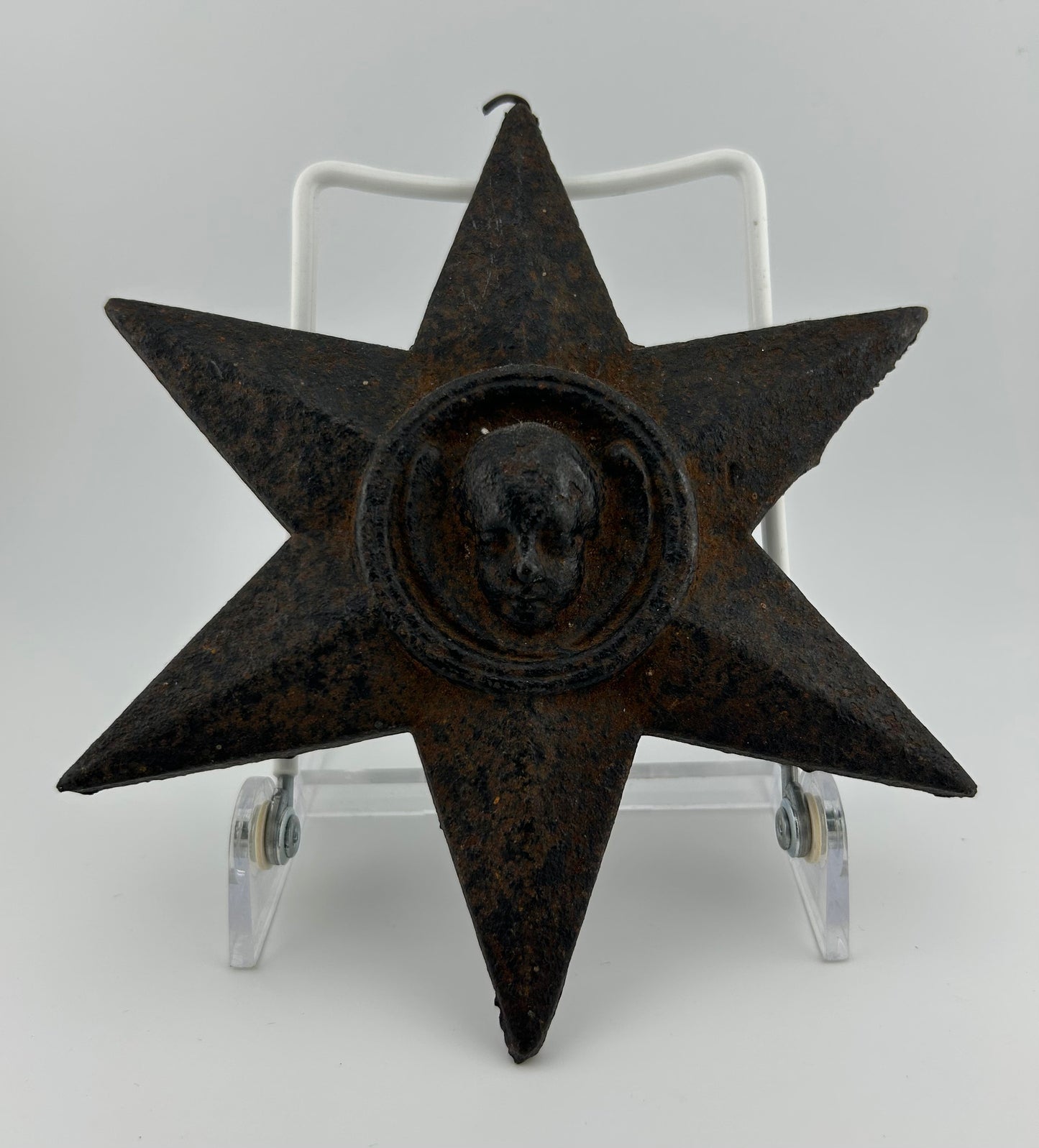 Six Point Cast Iron Star with Face