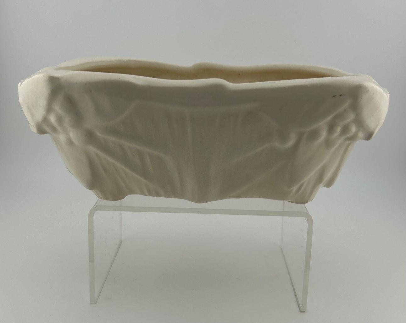 McCoy Pottery Leaves & Berries Oblong Ivory Planter