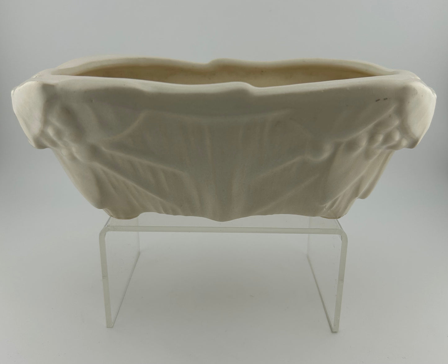 McCoy Pottery Leaves & Berries Oblong Ivory Planter