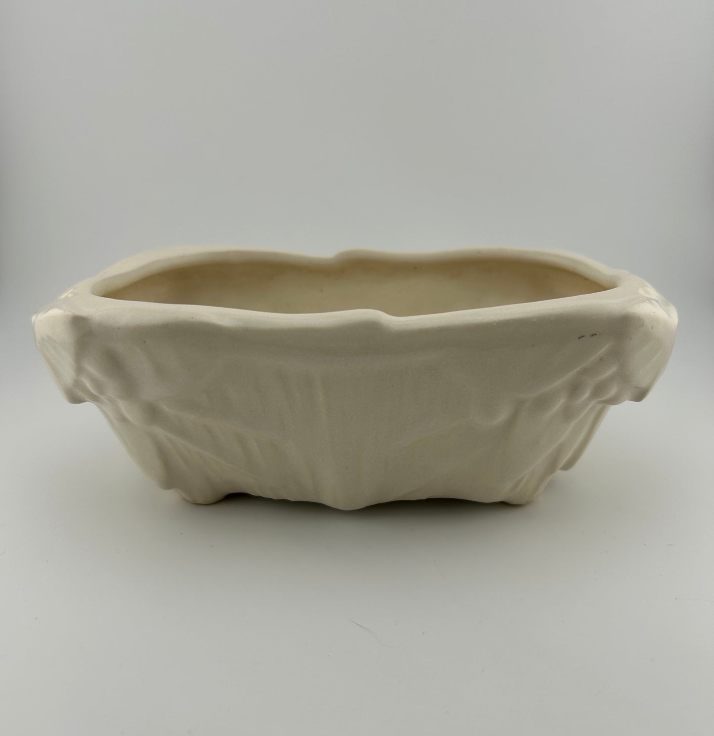 McCoy Pottery Leaves & Berries Oblong Ivory Planter