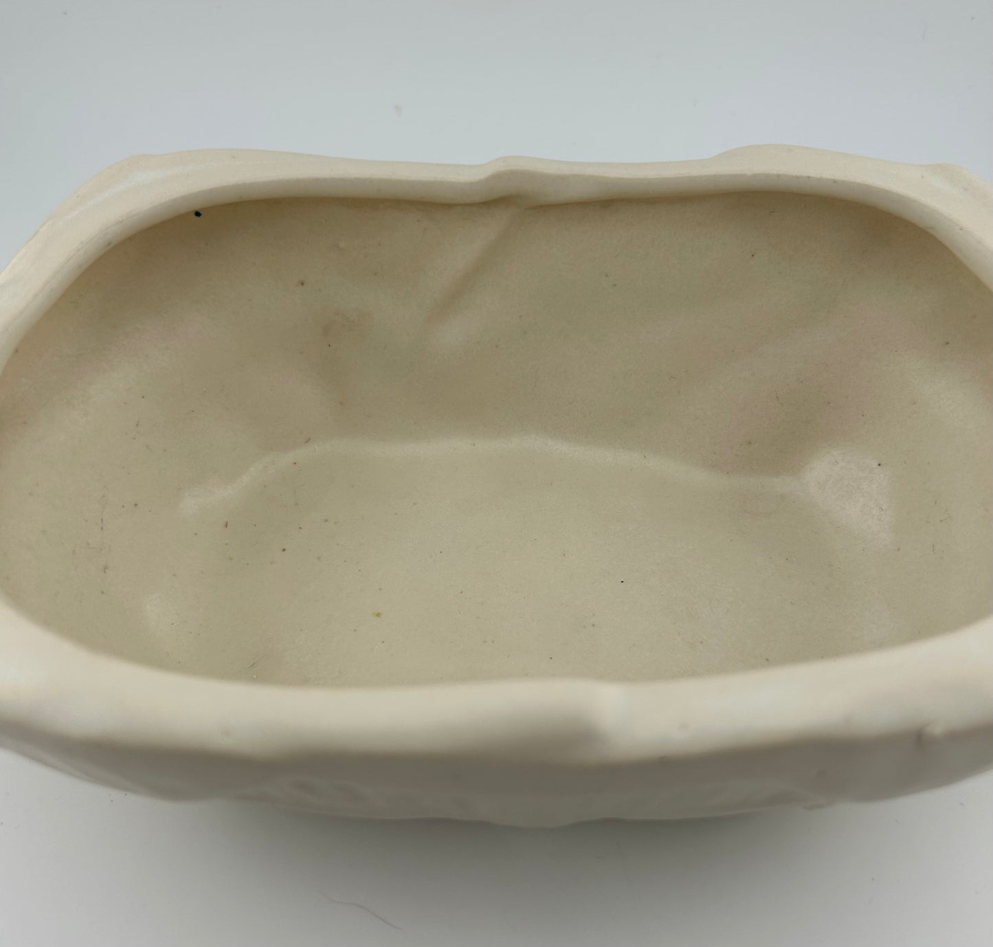 McCoy Pottery Leaves & Berries Oblong Ivory Planter