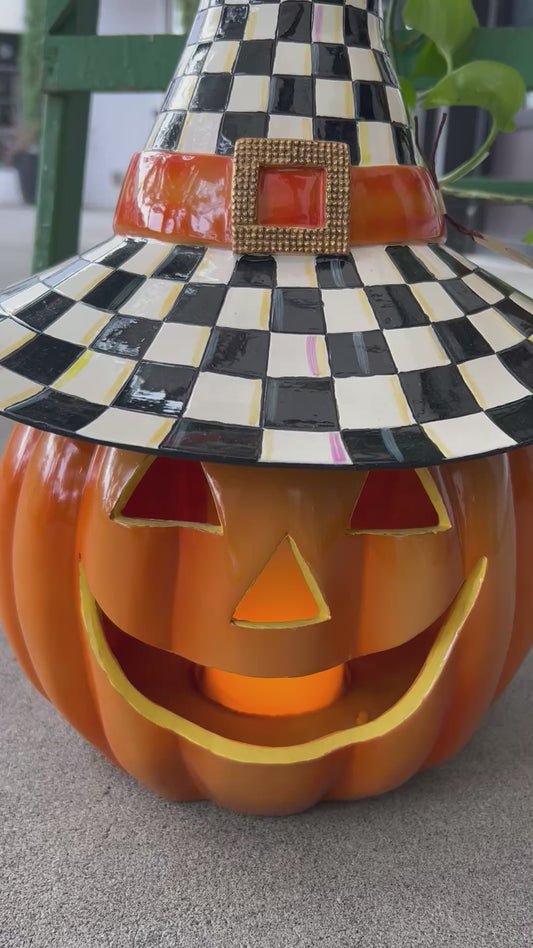 Mackenzie Childs Battery-Operated Light Up Pumpkin